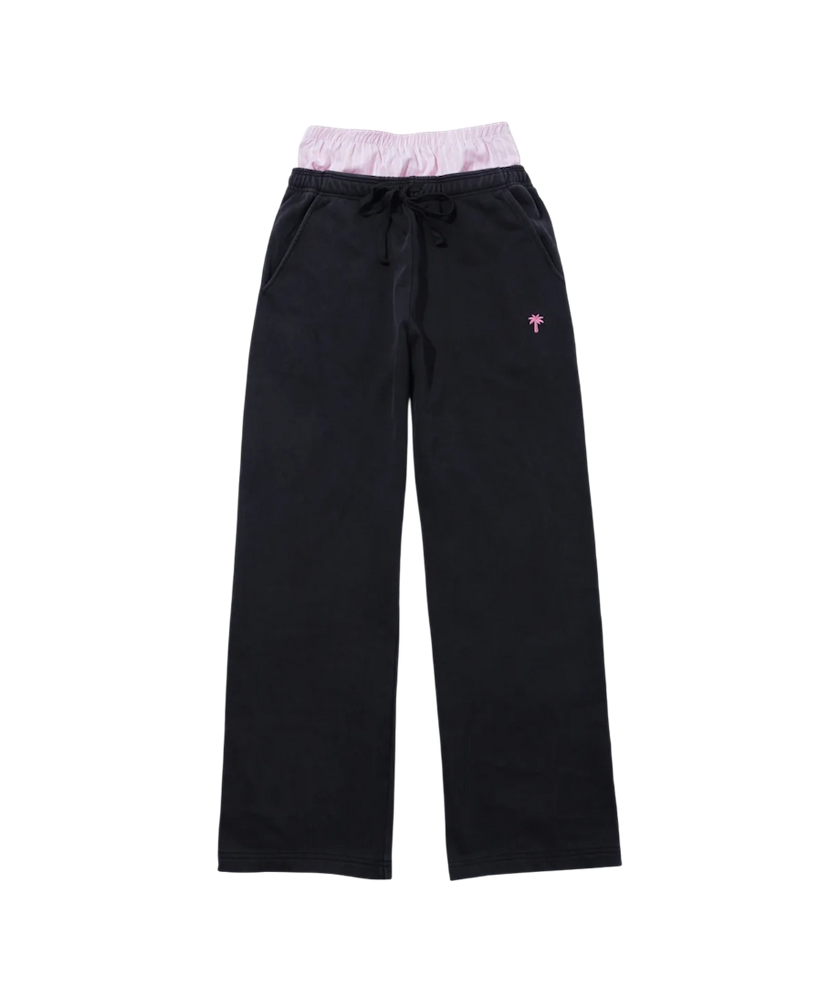 INSPIRATION PALM LAYERED SWEAT PANTS/BLACK