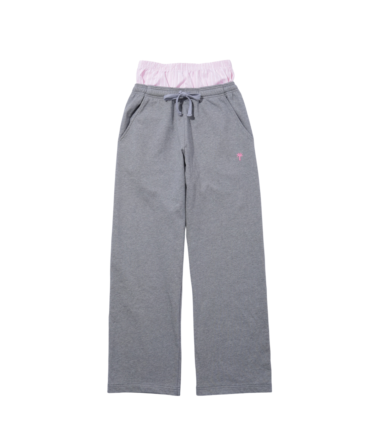 INSPIRATION PALM LAYERED SWEAT PANTS/GREY
