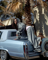 INSPIRATION PALM LAYERED SWEAT PANTS/GREY