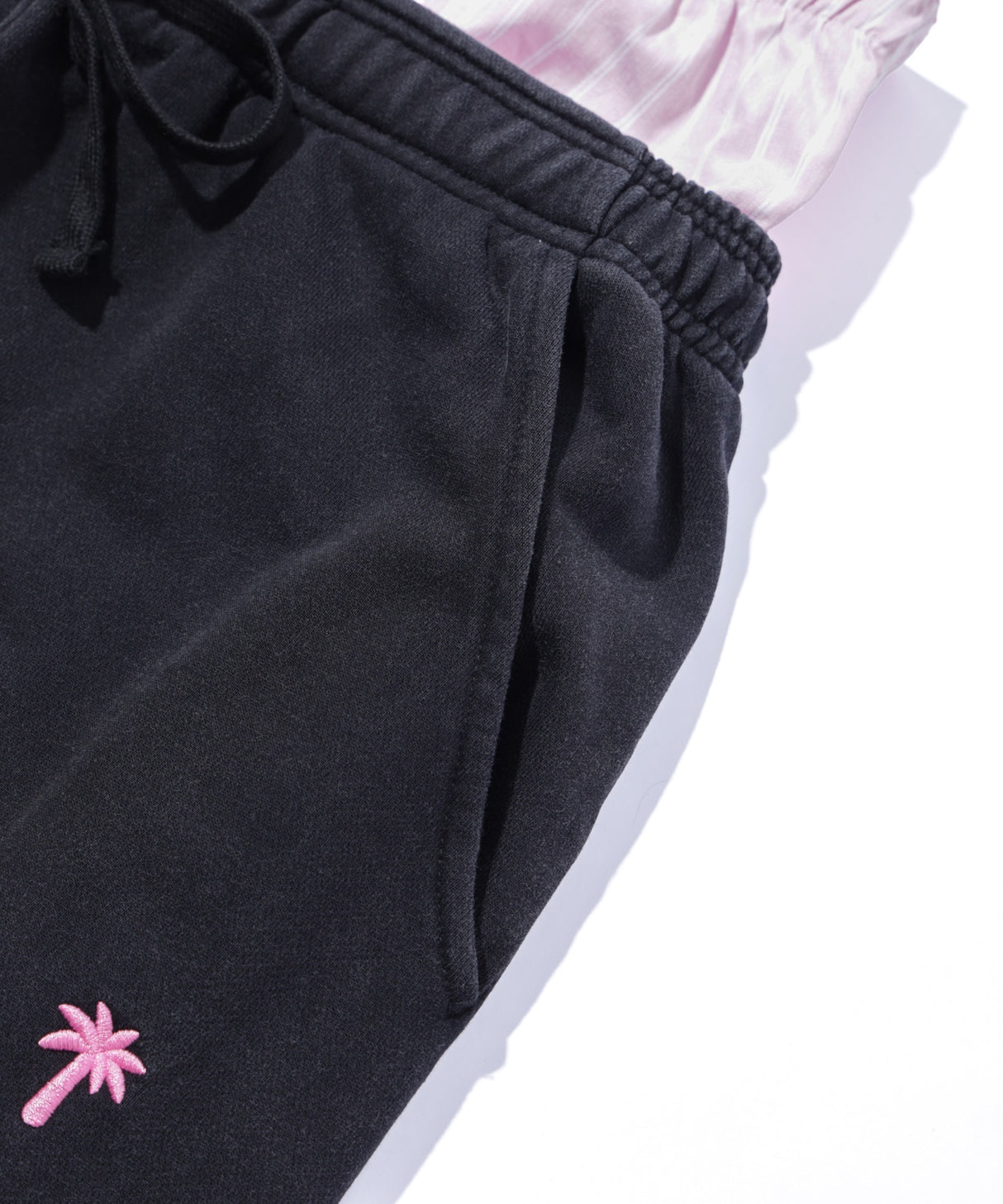 INSPIRATION PALM LAYERED SWEAT PANTS/BLACK