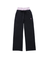 INSPIRATION PALM LAYERED SWEAT PANTS/BLACK