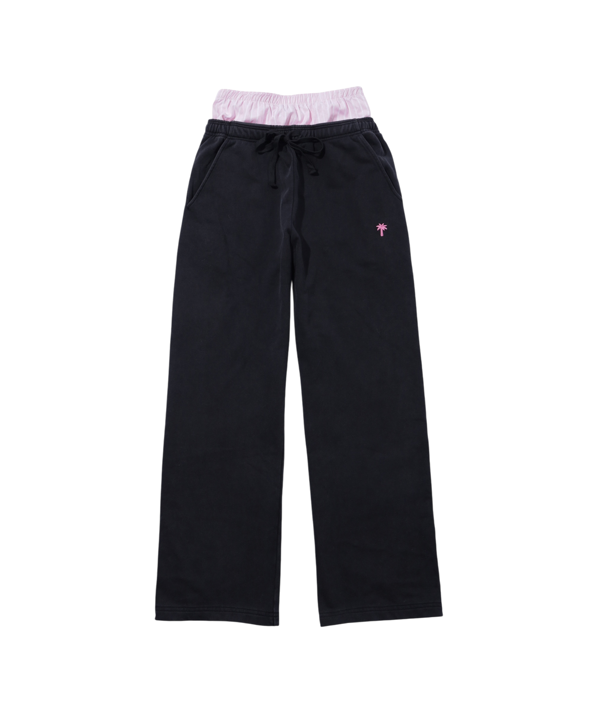 INSPIRATION PALM LAYERED SWEAT PANTS/BLACK