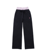 INSPIRATION PALM LAYERED SWEAT PANTS/BLACK